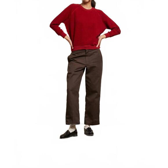 NEW PERFECTWHITETEE ziggy inside-out fleece shrunken sweatshirt in maple - Picture 5 of 6